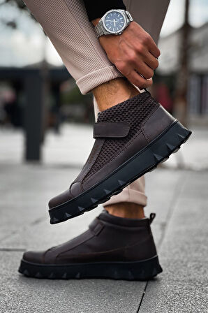 Pabucmarketi Cırtlı Erkek Sneaker Bot Kahve