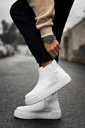 Pabucmarketi Lastikli Erkek Chelsea Bot Beyaz