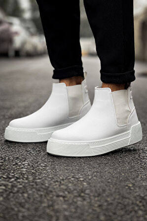 Pabucmarketi Lastikli Erkek Chelsea Bot Beyaz