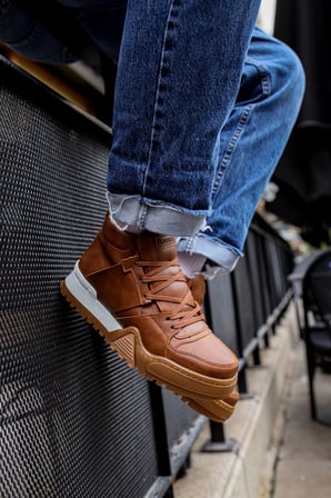 Pabucmarketi Bağcıklı Erkek Sneaker Bot Taba