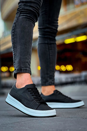 Pabucmarketi Bağcıklı Erkek Günlük Ayakkabı Siyah