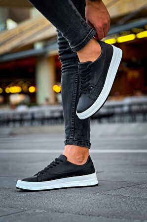 Pabucmarketi Bağcıklı Erkek Günlük Ayakkabı Siyah