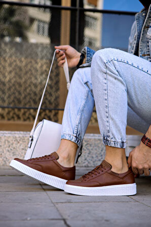 Pabucmarketi Bağcıklı Erkek Günlük Ayakkabı Taba