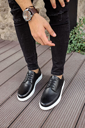 Pabucmarketi Bağcıklı Erkek Günlük Ayakkabı Siyah