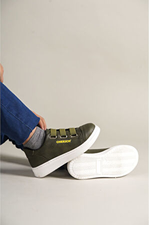 Pabucmarketi Lastikli Erkek Çocuk Günlük Ayakkabı Haki