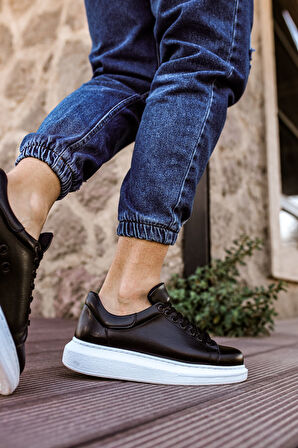 Pabucmarketi Bağcıklı Erkek Spor Ayakkabı Siyah