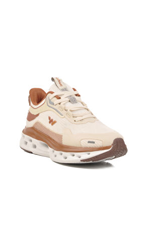 Walkway Bej Memory Foam Hafif Fileli Kadın Spor Ayakkabı