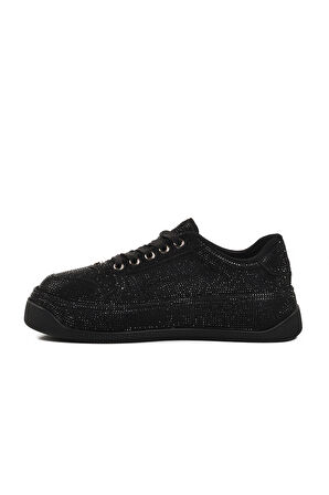 Guja Siyah Taş İşlemeli Kadın Sneaker Ayakkabı
