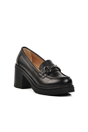 Aspor Siyah Topuklu Kadın Casual Ayakkabı