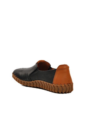 Venüs Siyah Hakiki Deri Kadın Casual Ayakkabı