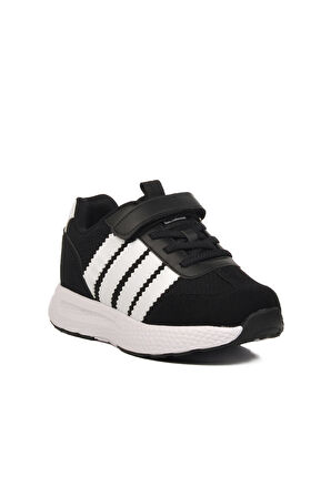 Pepino Siyah Beyaz Cırtlı Erkek Çocuk Spor Ayakkabı