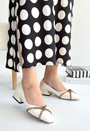 Pabucmarketi Ten Rugan Kadın Topuklu Ayakkabı