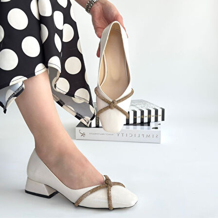 Pabucmarketi Ten Rugan Kadın Topuklu Ayakkabı