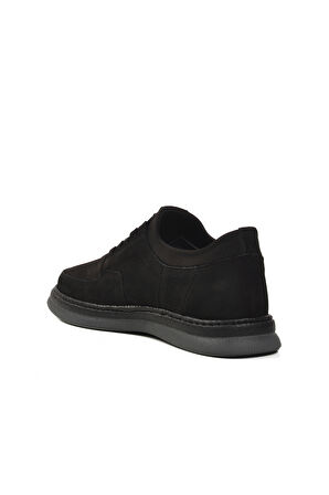 Aspor Siyah Nubuk Hakiki Deri Erkek Casual Ayakkabı