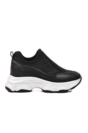 Aspor Siyah Taşlı Kadın Sneaker