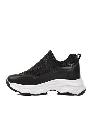 Aspor Siyah Taşlı Kadın Sneaker