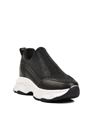Aspor Siyah Taşlı Kadın Sneaker