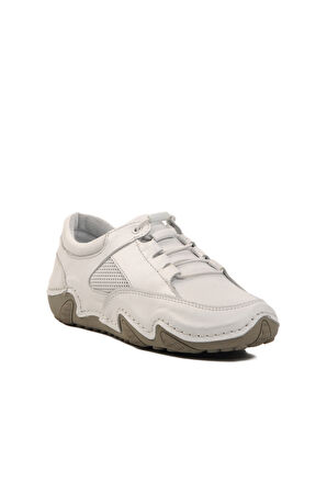 Aspor Beyaz Hakiki Deri Kadın Casual Ayakkabı