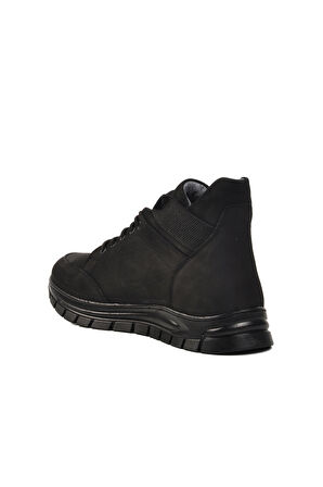 Aspor Siyah Nubuk Hakiki Deri Erkek Bot