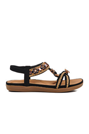 Voyager Siyah Kadın Düz Sandalet