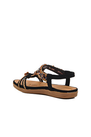 Voyager Siyah Kadın Düz Sandalet