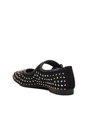 Aspor Siyah Taş İşlemeli Kadın Babet