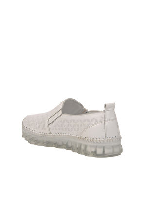 Aspor Beyaz Hakiki Deri Kadın Casual Ayakkabı