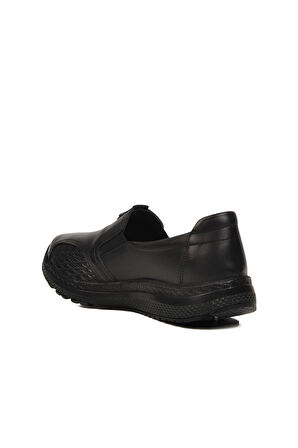 Aspor Siyah Hakiki Deri Kadın Casual Ayakkabı