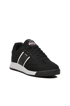 Aspor Siyah Beyaz Fileli Hafif Unisex Spor Ayakkabı