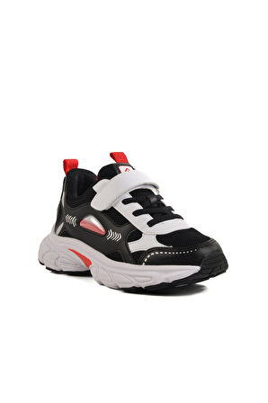 Pepino Siyah Cırtlı Fileli Hafif Erkek Çocuk Spor Ayakkabı