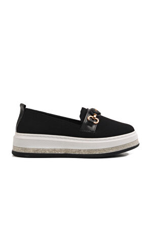 Aspor Siyah Hafif Keten Kadın Casual Ayakkabı