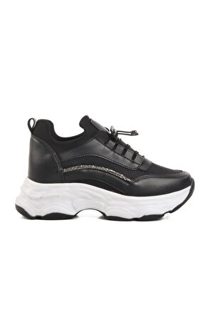 Aspor Siyah Yüksek Taban Kadın Sneaker
