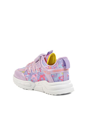Ruffon Lila-Pembe Tekstil Kız Çocuk Spor Ayakkabı