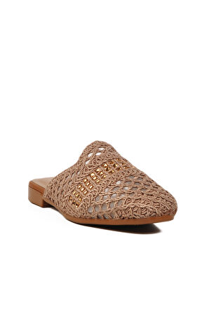 Pierre Cardin Vizon Triko Hafif Önü Kapalı Kadın Düz Terlik