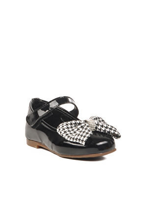 Aspor Siyah Rugan Kurdeleli Hafif Kız Çocuk Babet