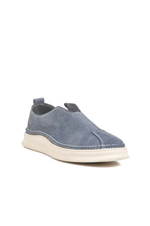 Aspor Mavi Nubuk Hakiki Deri Erkek Casual Ayakkabı