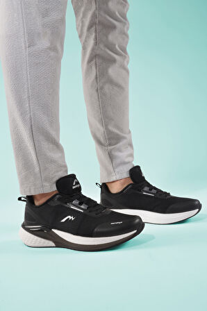 Aspor Siyah Fileli Memory Foam Erkek Spor Ayakkabı