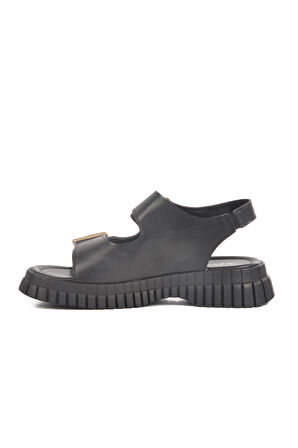 Aspor Siyah Kadın Düz Sandalet