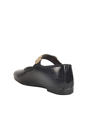 Aspor Siyah Rugan Kemerli Kadın Babet