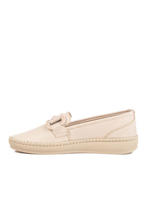 Aspor Bej Hakiki Deri Anatomik Kadın Casual Ayakkabı