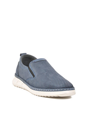 Aspor Mavi Nubuk Hakiki Deri Erkek Casual Ayakkabı