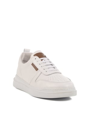 Aspor Beyaz Hakiki Deri Erkek Sneaker