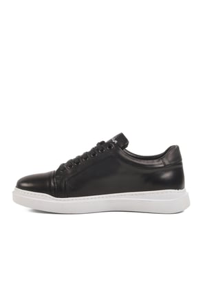 Aspor Siyah Beyaz Hakiki Deri Erkek Sneaker