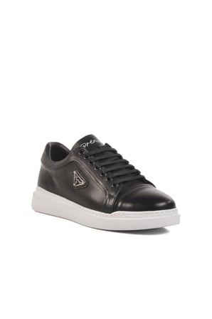 Aspor Siyah Beyaz Hakiki Deri Erkek Sneaker