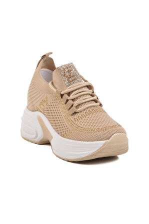 Aspor Bej Kalın Taban Kadın Sneaker