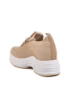Aspor Bej Kalın Taban Kadın Sneaker