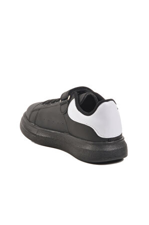 Aspor Siyah Beyaz Cırtlı Bağcık Detaylı Erkek Çocuk Spor Ayakkabı