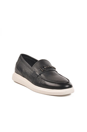 Marcomen Siyah Beyaz Hakiki Deri Erkek Sneaker