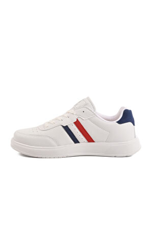 Aspor Beyaz Lacivert Bağcıklı Unisex Spor Ayakkabı
