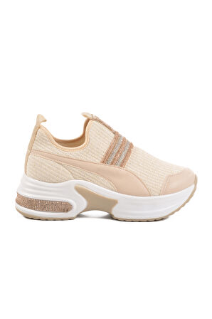 Aspor Bej Taşlı Kadın Sneaker